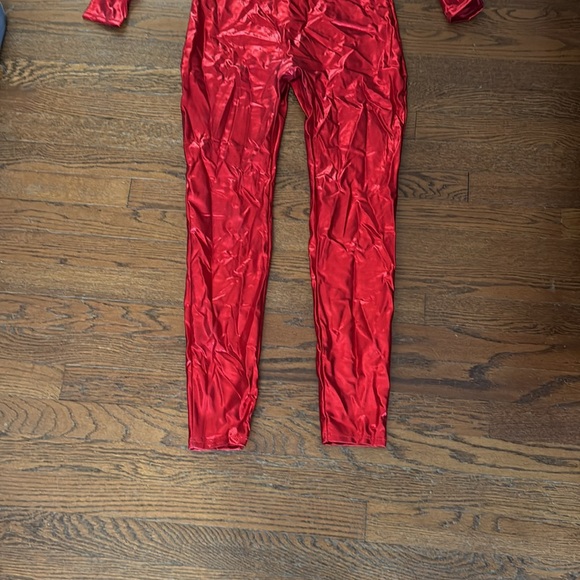 Women size S red shiny bodysuit. Costume - Picture 2 of 5